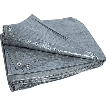 Krycí plachta Celta 5x8 stříbrná 100g / m2 (nepromokavá zakrývací plachta šedá odolná UV záření dlouhá životnost)