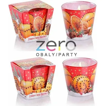 Svíčka Svíčka dárková ve skle s vůni 'Vánoční pomeranč' (115 g) - mix