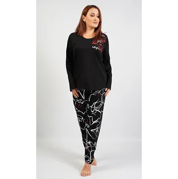 Dámské pyžamo Dámské nadměrné pyžamo dlouhé Butterfly XXXL - vyrobeno v EU