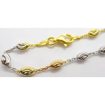 Souprava šperků Klenoty Budín Dámský gravírovaný stříbrný řetízek (zlatá,růžová,stříbrná) 925/1000 42cm 031047500005 (Klenoty Budín Dámský gravírovaný stříbrný řetízek (zlatá,růžová,stříbrná) 925/1000 42cm 031047500005)