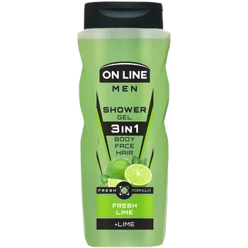 Sprchový gel On Line Men Fresh Lime pánský sprchový gel 3v1, 410 ml