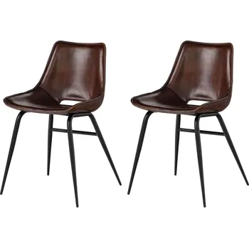 DARKNESS Křeslo z pravé kůže, 47x59x78, hnědá sada 2 kusů