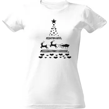 Dámské tričko Tričko s potiskem Vánoce-Vánoční strom dámské