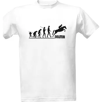 Tričko s potiskem Evoluce skok - pán pánské