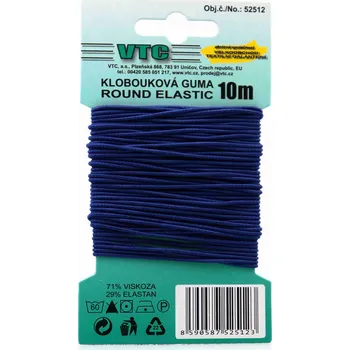 Textilní guma VTC Klobouková guma 1,2 mm - na kartě modrá