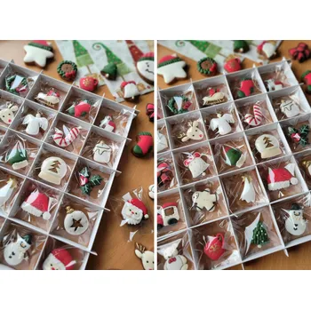 Vánoční dekorace Mini vykrajovátka pro Vánoční adventní kalendář - SET 25ks (OBRYSY)