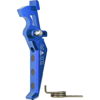 MAXX Hliníková CNC ADVANCED spoušť pro M4/M16 - TYPE E, modrá