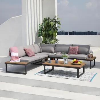 Zahradní sestava MODENA set 5 osob šedá