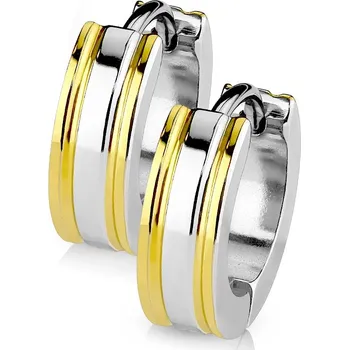 Náušnice Šperky4U Ocelové náušnice - kroužky zlacené - OPN1411-GD