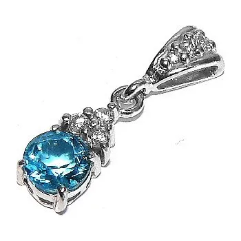 Přívěsek Stříbrný přívěsek přírodní topaz swiss a zirkony - VP126 (Stříbrný přívěsek s topazem)