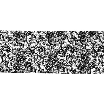 CuteNails Zdobicí fólie - Luxusní krajka (černá & bílá) Barva: Černá