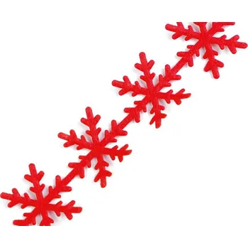 Vánoční dekorace Filcové vločky 25 mm - 5m Barva: červená