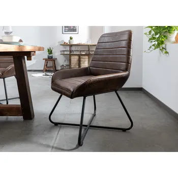 DARKNESS Křeslo z pravé kůže, 59x68x93, tmavě hnědé