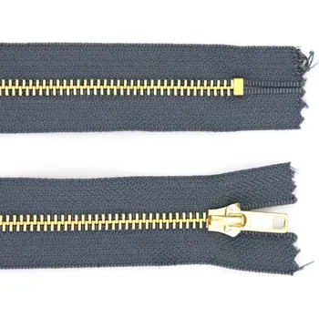 Zip Pro Háčkování Kovový zip nedělitelný 8 cm, Ø 6 mm antracitový