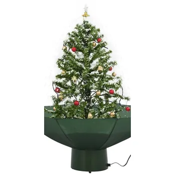 Vánoční stromek Sněžící vánoční stromek s deštníkovým stojanem zelený, 75 cm