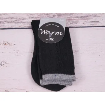 Dámské ponožky CNB BERLIN Teplejší ponožky DE 37744 černé s copánkovým vzorem velikosti ponožek: 26-28 (EUR vel. 39-42)