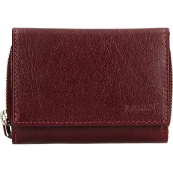 Peněženka Lagen kožená malá dámská peněženka vínová 19065 w.red