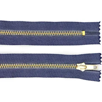 Zip Pro Háčkování Kovový zip nedělitelný 12 cm, Ø 6 mm jeans modrá