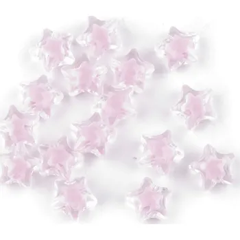 Dětské navlékací korálky Plastové korálky hvězda Ø11 mm s efektem barev uvnitř, barva 2 růžová nejsv.