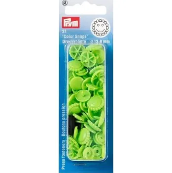 plastové patentky PRYM květinky zelen 30ks