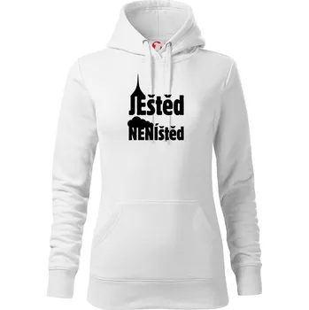 Dámská mikina Ještěd neníštěd - Mikina dámská Cape s kapucí - L ( Bílá )