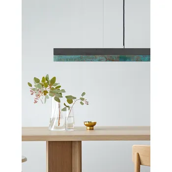 Lineární svítidlo Gant C1 2700K, d. 122cm, oxidovaná měď Barva el. vedení: Černá, Povrch - materiál: Tmavý beton, Délka kabelu: 5 m