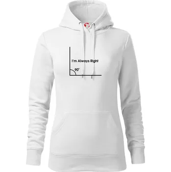 Dámská mikina I'm Always Right - Mikina dámská Cape s kapucí - XL ( Bílá )