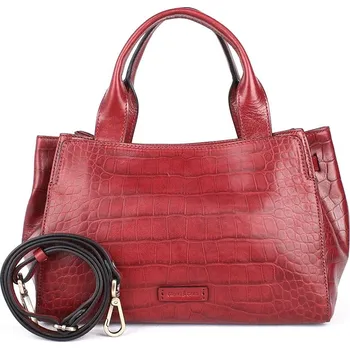 Kabelka Luxusní střední kožená kabelka do ruky Gianni Conti 15 tmavěčervená