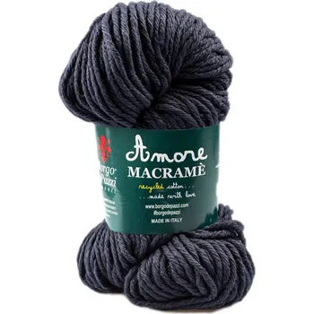 Příze Borgo de' Pazzi Amore Cotton Macrame 68 Půlnoční modrá (Borgo de' Pazzi Recyklovaná bavlna Macrame 68)