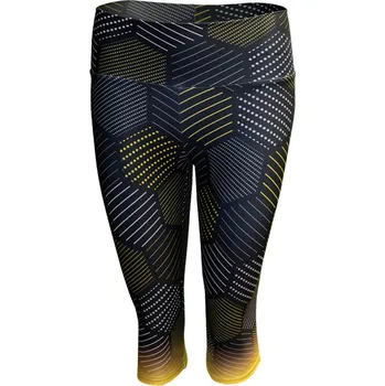 Dámské legíny ReHo Extreme Dámské 3/4 legíny RE122123 Hexagon yellow S