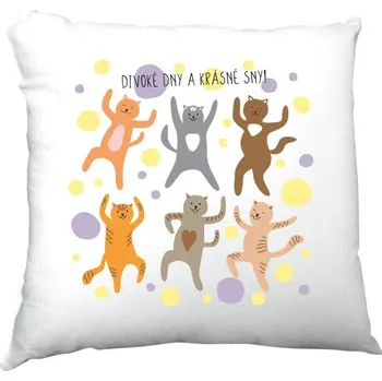 Polštář Polštář saténový s potiskem Polštář pro milovnici koček