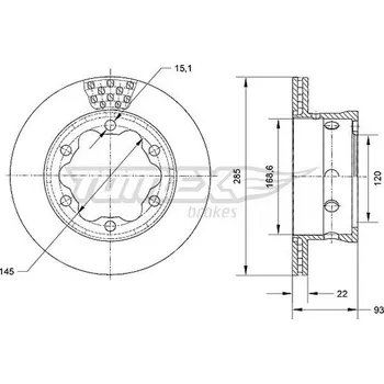 Brzdový kotouč Brzdový kotouč TOMEX Brakes TX 70-25