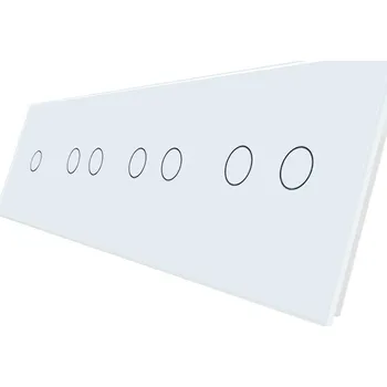 vypínač WELAIK čtyřnásobný panel vypínače skleněný 1+2+2+2 - bílý