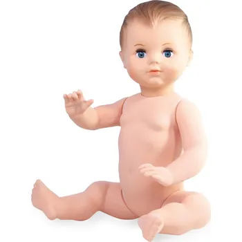 Dřevěná hračka Petitcollin Koupací panenka 40 cm sedící (modré oči)