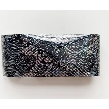 Nehtyprofi Zdobící transfer fólie - Černé květy s barevnými odlesky