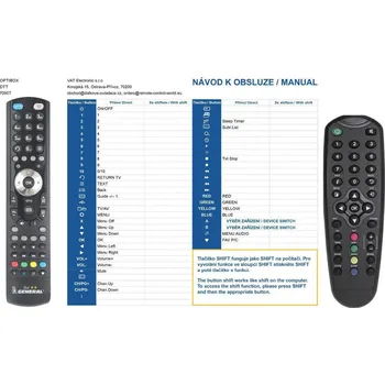 Dálkový ovladač General OPTIBOX 7050T - náhradní dálkový ovladač