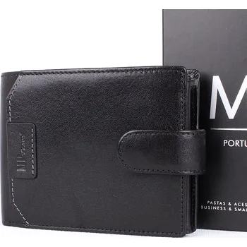 Peněženka Luxusní černá hladká kožená peněženka Marta Ponti no. B640R + RFID