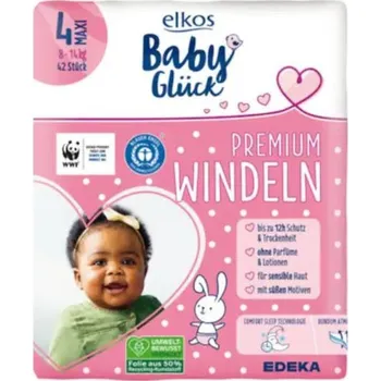Přebalování Elkos Premium Baby Glück pleny vel 4 maxi 8-14 kg 42 ks Německo