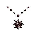 Český granát - Luxusní náhrdelník stříbrný Hvězda - délka 43cm