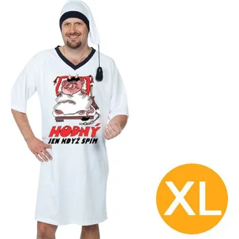 Pánská noční košile DIVJA Noční košile Hodný jen když spím bílá