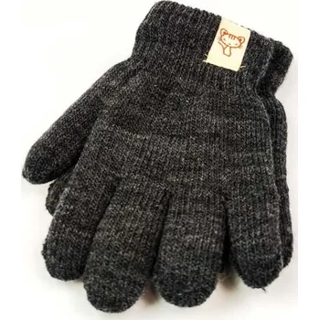 Rukavice Dětské pletené rukavice v tmavě-šedé barvě, Velikost 13 cm