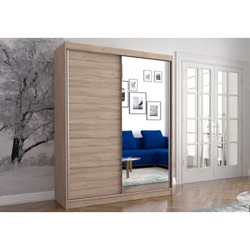 Šatní skříň Eoshop Šatní skříň Vis 05, Dub Sonoma / Dub Sonoma se zrcadlem, Osvětlení: Profi led