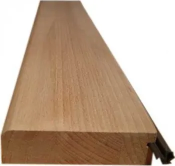 Dřevěný bukový práh s rádiusem a těsněním 102 x 5,5 x 2 cm