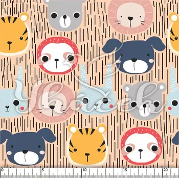 Zakázkový tisk, softshell, kočárkovina... Koukající zvířátka na růžové Látky k tisku: Microfirba