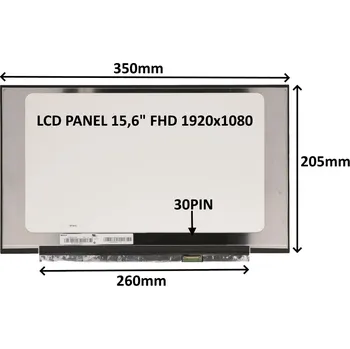 Náhradní displej pro notebook SIL LCD PANEL 15,6'' FHD 1920x1080 30PIN MATNÝ IPS / BEZ ÚCHYTŮ 77030215