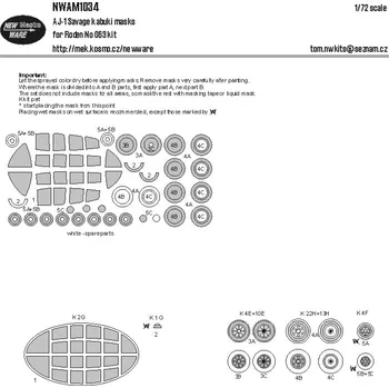 Plastikový model 1/72 Mask AJ-1 Savage (RODEN)