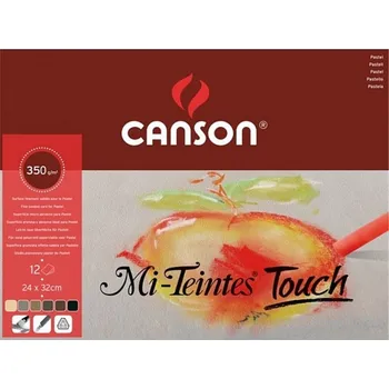 Umělecký papír Canson Mi Teintes Touch skicák - 4 barvy,12 listů,350g,24x32cm