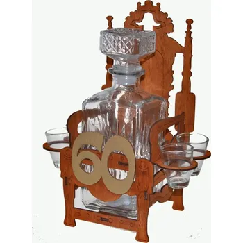 Žertovný předmět Kráľovské kreslo s lahvičkou a štamprlíčkemi k 60 narodeninám