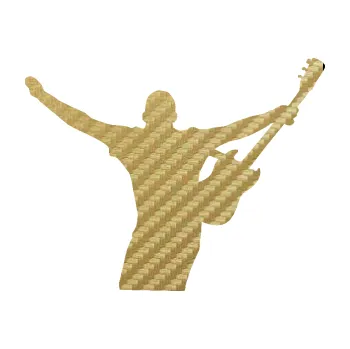 Samolepicí dekorace na vozidlo Music 024 pravá kytarista rocker (59 - 3D karbon zlatý) SAMOLEPKA NA AUTO, NÁLEPKA, FÓLIE, POLEP, TUNING, VLASTNÍ TEXT, TISK, AUTOSAMOLEPKY.cz, POLEPY, OBRÁZEK, LOGO, 3D STICKERS