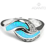 Stříbrný opálový prsten se zirkony